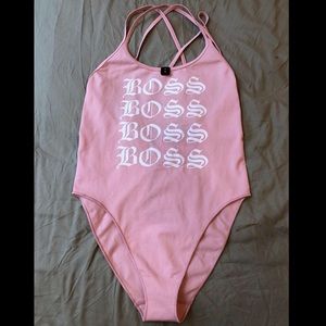 La SENZA Pink Boss Bodysuit Stretchy BNWT M